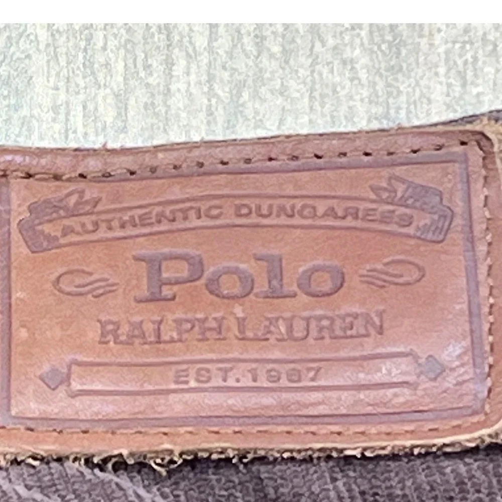 Polo Ralph Lauren Dungarees Mens Corduroy Straight Leg Pants Brown 38x32 vintage